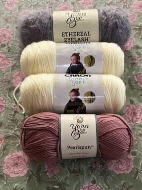 Yarn Bee & Caron Assorted Yarn Pack — Smoked Lavender, Off White, and Hazy Hazel